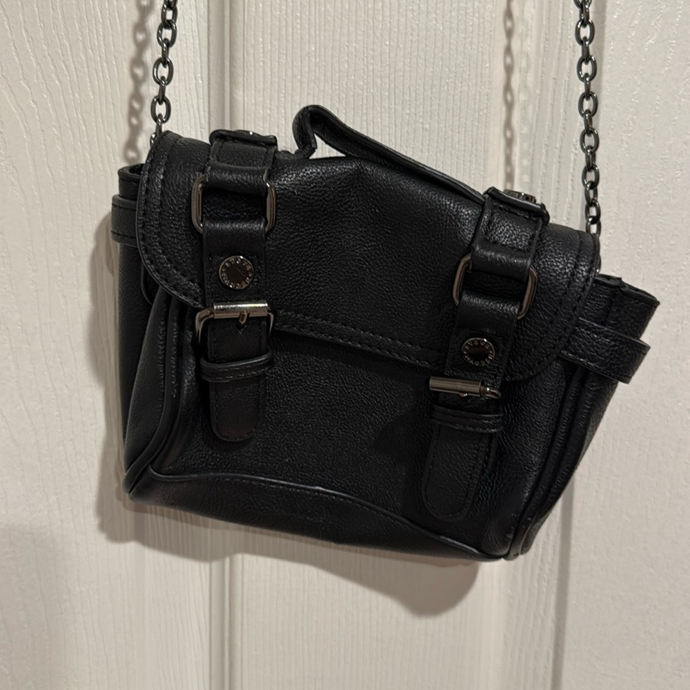 STEVE MADDEN Black Top Handle Satchel Crossbody Bag